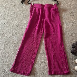 Soft Surroundings Fuchsia Textured Pants